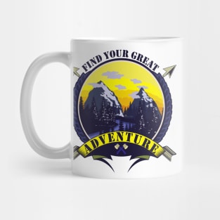 Find your great adventure,  Great outdoors vintage mountains, Camping outside Mug